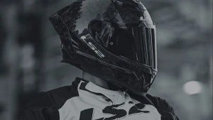 Man in LS2 Helmet